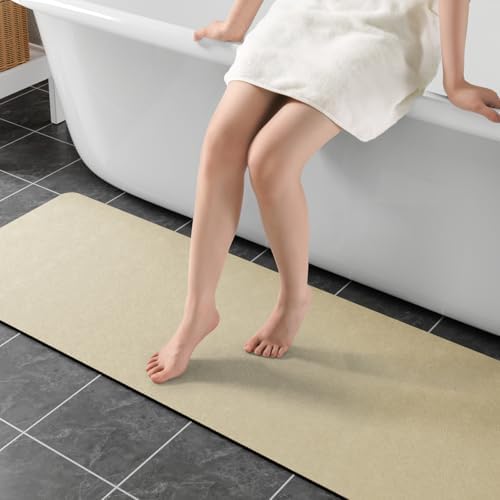 Long Bath Rugs 47x17-Diatomaceous Earth Stone Bath Mats by Earcu
