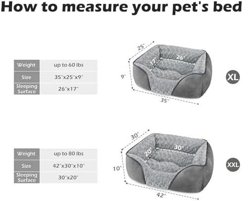 INVENHO XX-Large Dog Bed Rectangle Washable Orthopedic Soft Calming Sleeping - Image 3