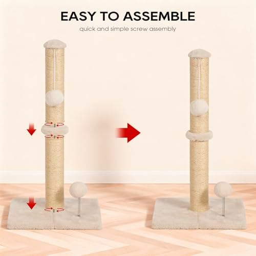 FDW 22 Inch Cat Scratching Post, Natural Sisal Cat Pole - Image 6