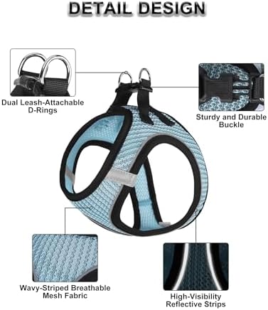 Dog Harness Small Sized and Leash Set, Step in Soft Light Puppy Vest, - Image 2