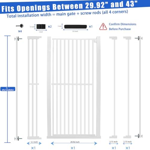 SHYUJAJIE 71 Inch Extra Tall Pet Gate - Image 2