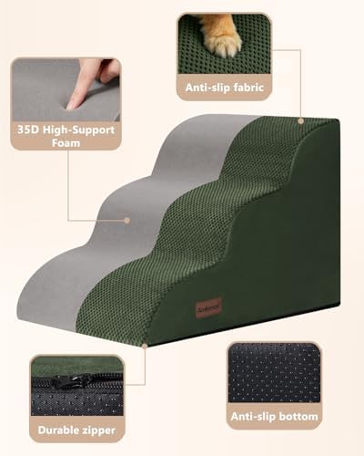 Aodisman Dog Stairs for Small Dogs, 3 Step Dog Ramp for Couch, Non-Slip Steps - Image 6