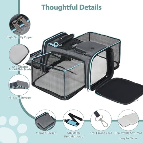 Pesen Expandable Dog and Cat Carrier, Airline Approved, Soft-Sided - Image 3