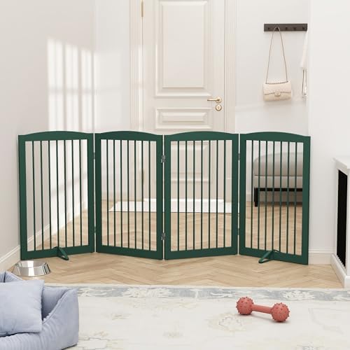 PUPETPO Freestanding Pet Gate for Dogs, Indoor Wooden Dog Gate for House - Image 2