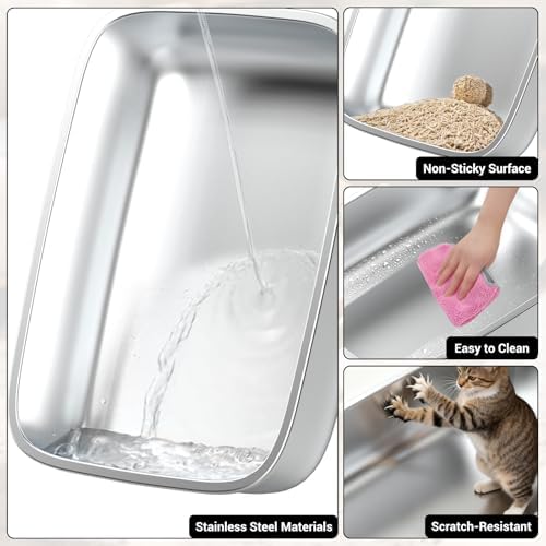 Large Cat Litter Box Front Entry Top Exit Kitty Litter Box Black - Image 7