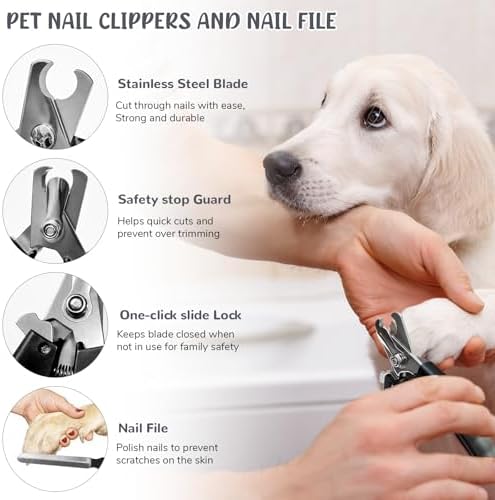 Dog Brush & Grooming Kit – 9-Piece Pet Brush & Deshedding Set - Image 3