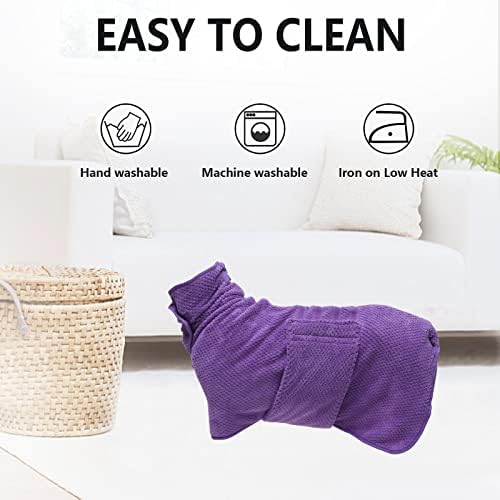 Geyecete Dog Bathrobe Towel Dog Drying Coat-Dry Fast Dog Bag-Pineapple Grid - Image 3