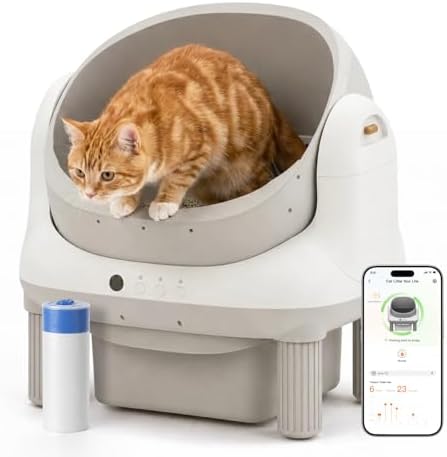 HHOLOVE Self Cleaning Cat Litter Box, Open Top Automatic Litter Box, Safety by HHOLOVE