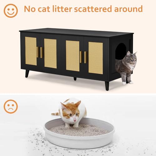 Homhedy Boho Cat Litter Box Enclosure - Image 7