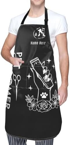 Custom Dog Grooming Apron with Logo Text, Pet Groomer Waterproof Aprons - Image 2