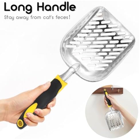 Cat Litter Scoop-Metal Cat Scooper-Long Handle Scoop, Cat Scooper-Poop - Image 4
