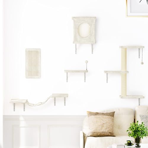 5 Pcs Cat Wall Shelves Set, Wall-Mounted Climber - Image 2