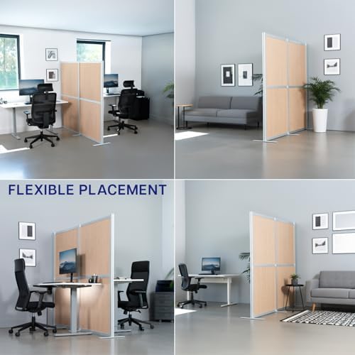 VIVO Flat Wood Freestanding 76 x 66 inch Privacy Panel - Image 5