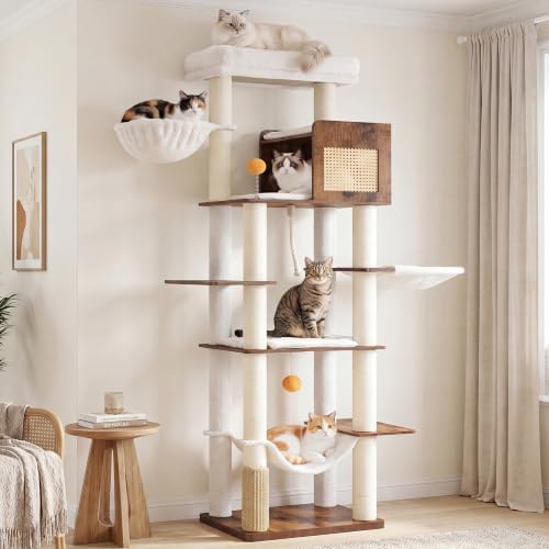 Hey-brother Wooden Cat Tree Tower by Hey-brother
