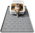 Bulkniu Silicone Cat Litter Mat, Raised Edge Waterproof, Dark Grey by Bulkniu