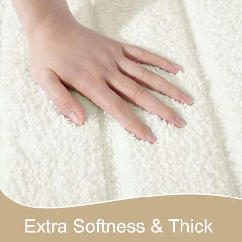 AROGAN Luxury Long Bathroom Runner Rugs 24x72 Inch Bath Rug, Cream White - Image 4