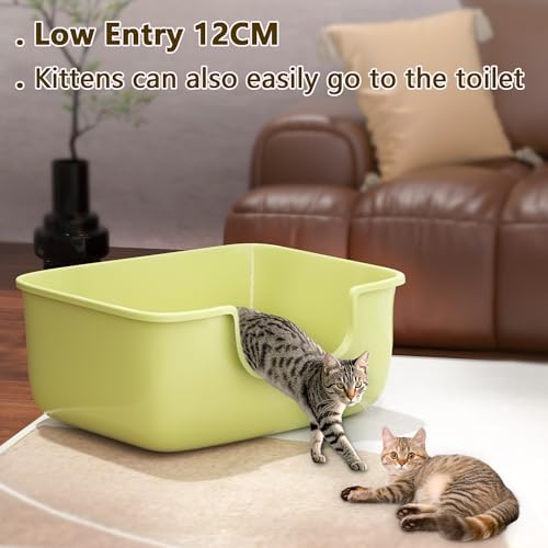 Large Cat Litter Box with High Sides, Open Kitty Litter Boxes Anti-Splashing - Image 2