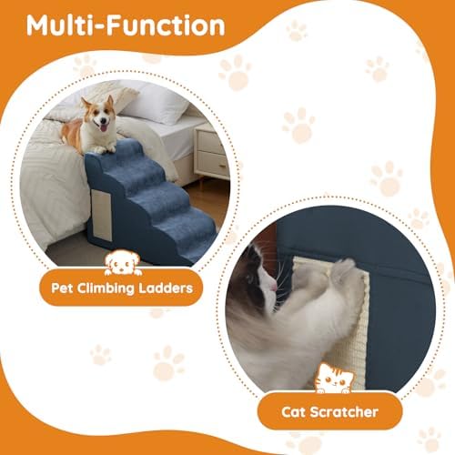 Ahpmeoa Dog Stairs for Small Dogs 22.6" H, Dog Ramp for Bed - Image 5