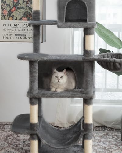 Multi-Level Cat Tree, 69 Inches Tall Cat Tower - Image 5