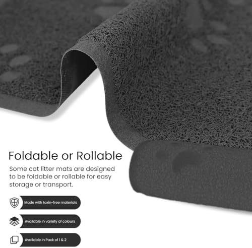 Andalus Small Cat Litter Mat, Non-Slip & Easy to Clean Cat Litter Box Mat - Image 6