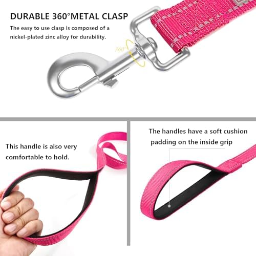 6 FT Basic Dog Leash for Small Dogs, Hot Pink - Image 4