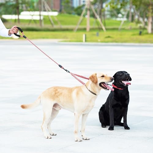 iYoShop Double Dog Leash, 360° Swivel, No Tangle, Baby Pink - Image 6
