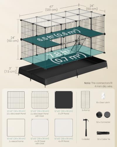 SONGMICS Pet Playpen, 2-Tier Steel Pen - Image 6