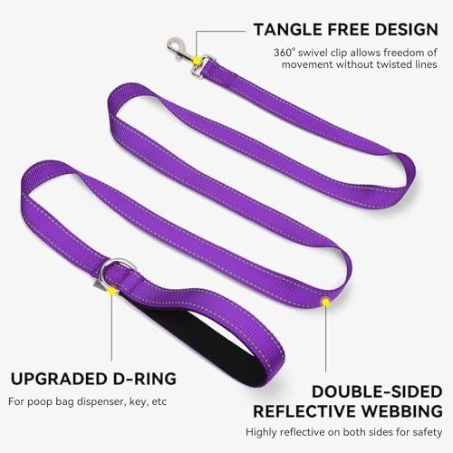 Joytale Reflective Dog Leash for Medium & Large Dogs, 5 FT x 1" - Image 5