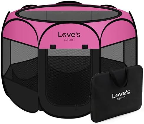 Love's cabin Pet Puppy Dog Playpen, Medium Dog Tent Crates Cage Indoor/Outdoor by Lovescabin