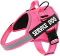 MUMUPET Service Dog Harness, No Pull & Reflective Pet Vest, Hot Pink by mumupet