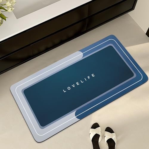 Bath mat Rubber Bathroom Mat-Quick Dry Absorbent Rug Non-Slip Thin Bathroom Rug by YCTMALL
