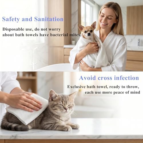 15-Pack Disposable Pet Bath Towels, Dog Drying Towels - Image 3