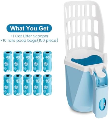 Cat Litter Scooper with Holder, Waste Can & 150 Refill Bags - Image 6