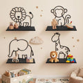 Sieral 4 Pcs Safari Wall Shelf Metal Safari Wall Decor Bookshelf by Sieral