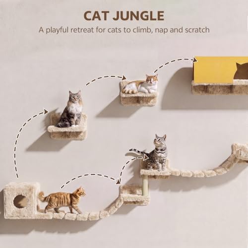 Cat Wall Furniture, 16 in 1 Cat Shelves w/Tunnel & Bridge - Image 6