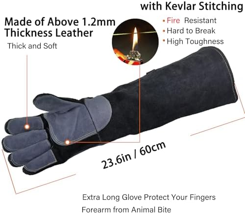 WZQH 23.6 In Gloves for Animal Handling, Bite Proof for Cat Dog.XL - Image 3