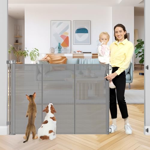 42 Inch High Retractable Baby Gates Extra Tall Retractable Pet Gate by Babyproofingoutletcovers