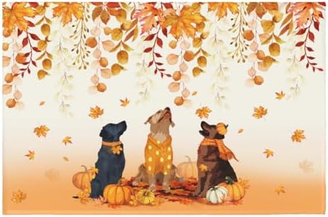 Giwawa Fall Dogs Bath Rug Autumn Leaves Bathtub Mat Non Slip Absorbent Holiday by Giwawa