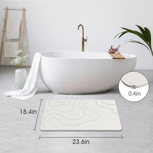 Stone Bath Mat for Bathroom, Diatomaceous Earth Shower Mat Quick Dry - Image 3