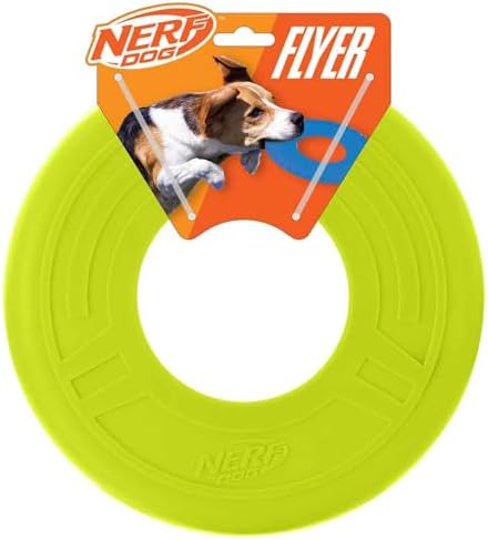 Nerf Dog Atomic Flyer Outdoor Dog Toy, 10 Inch Flying Disc Dog Fetch Toy by GramercyProductsInc