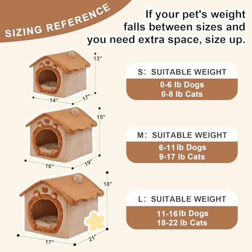 Cute Cat Beds for Indoor Cats, Foldable Cat House - Image 6