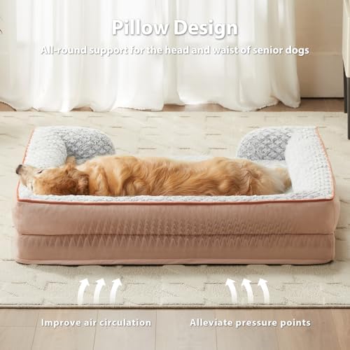 LEXTRO Orthopedic Dog Bed for Medium Dogs, Comfy Sleeping Dog Sofa Bed - Image 2