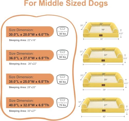 NANUYA Orthopedic Dog Bed for Large Dogs, 36 x 27 Inch - Image 6