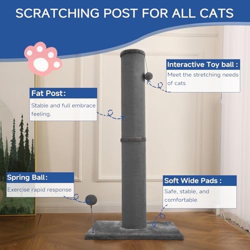Cat Craft 41" Tall Short Plush Cat Scratching Post - Image 6