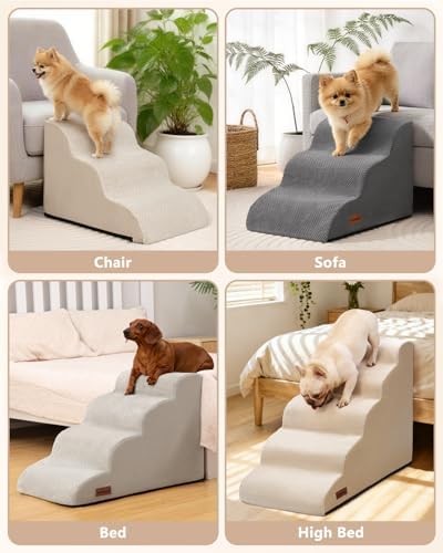 Aodisman Dog Stairs for High Beds, 5 Step Pet Ramp for Dogs and Cats, 22.4" H - Image 6