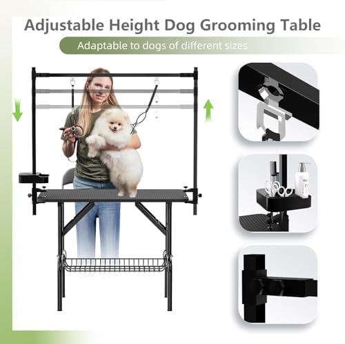 36" Professional Dog Pet Grooming Table Adjustable Heavy Duty Portable w/Arm & - Image 3