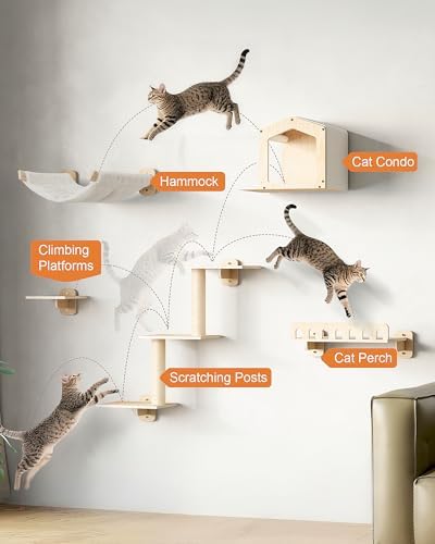 5-in-1 Cat Wall Shelves for Large Cat, Large Hammock, Wide Perch - Image 5