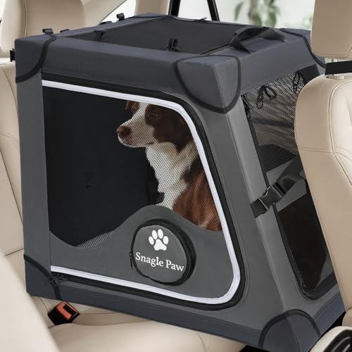 Snagle Paw Dog Car Crate for Back Seat by SnaglePaw