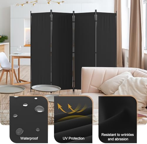 Room Divider, 4 Panel Folding Screen, 88” Portable Separating 3 Feet - Image 3