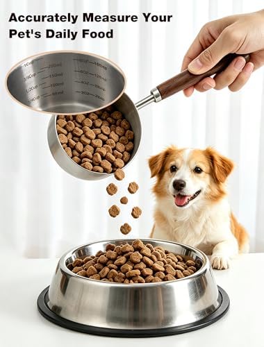 Dog Food Scoop 1 Cup with Cleaning Towel and Drying Rack, 304 Stainless Steel - Image 3